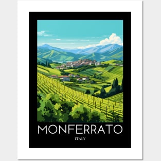 A Pop Art Travel Print of Monferrato - Italy Posters and Art